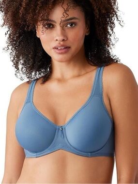 NEW WACOAL Basic Beauty Underwire Spacer T-shirt Bra Blue 42DD